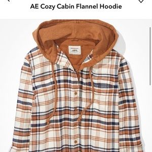 American Eagle Hooded Flannel